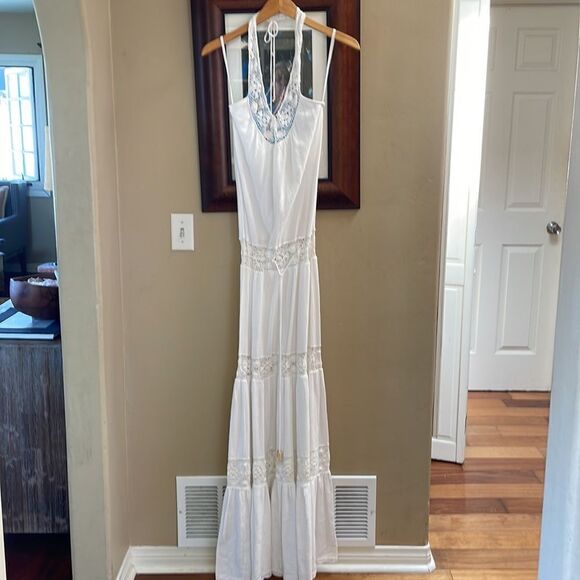 Michelle Jonas Cotton Crochet Maxi Dress Medium - Picture 3 of 9